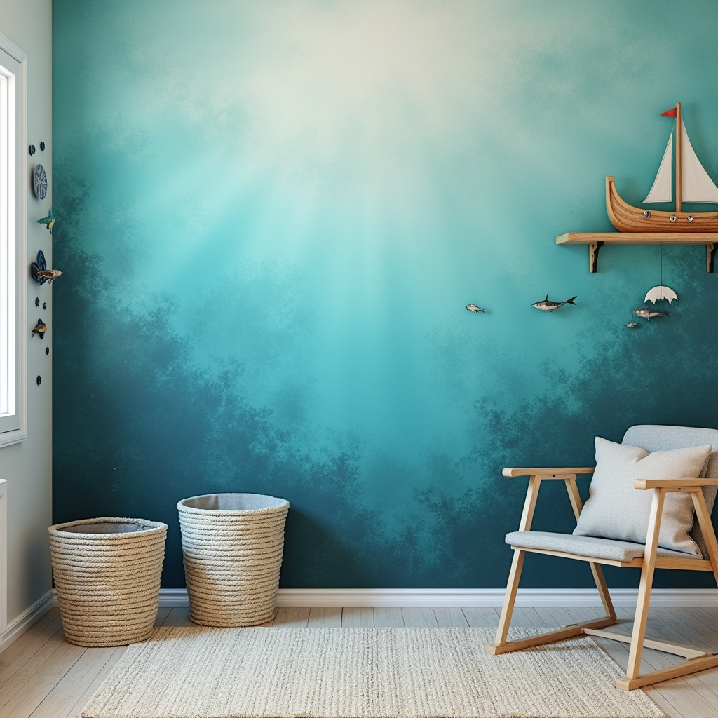 underwater ocean accent wall