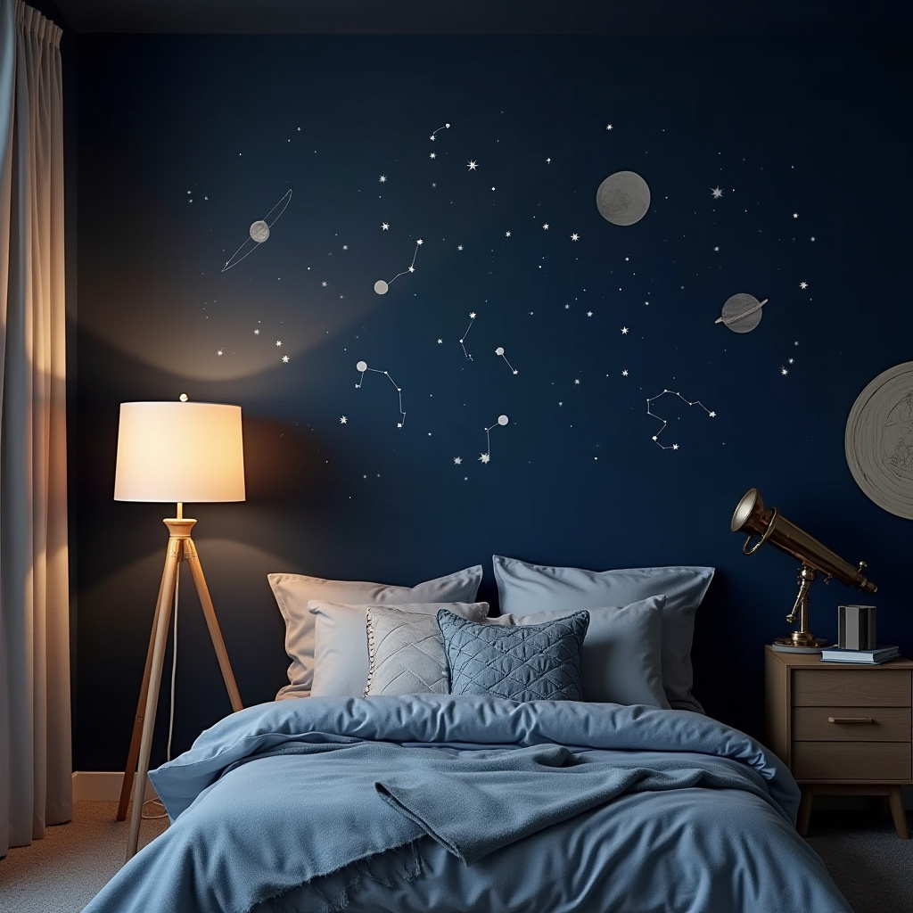 astronomy accent wall
