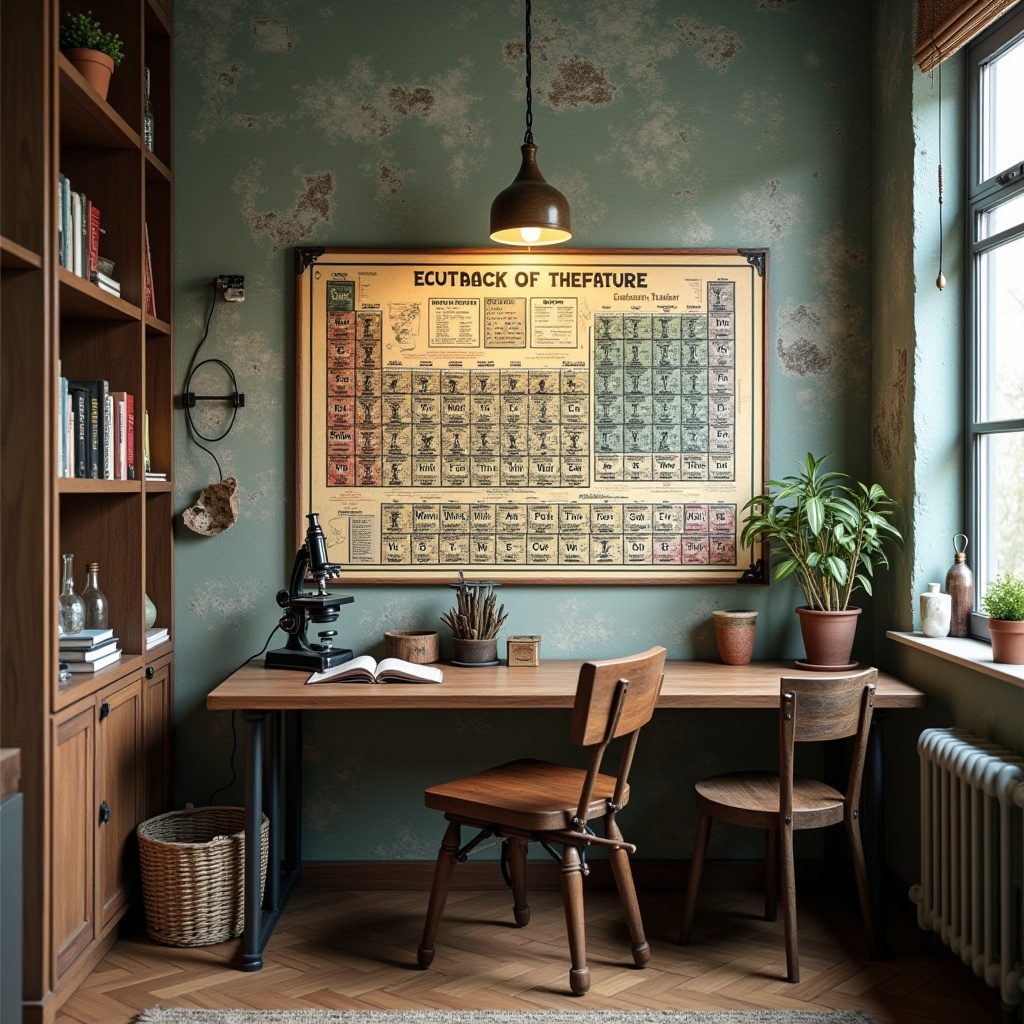 science lab accent wall