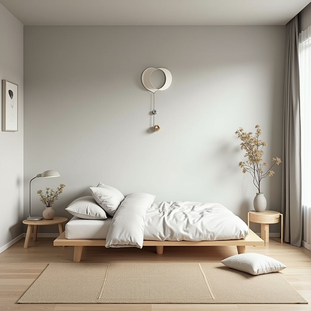 zen-inspired accent wall