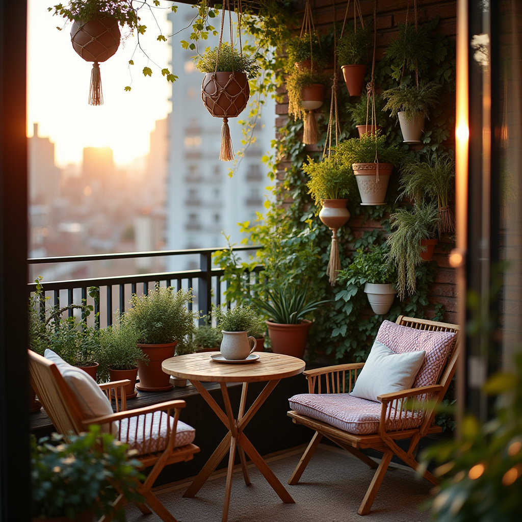 Compact balcony garden