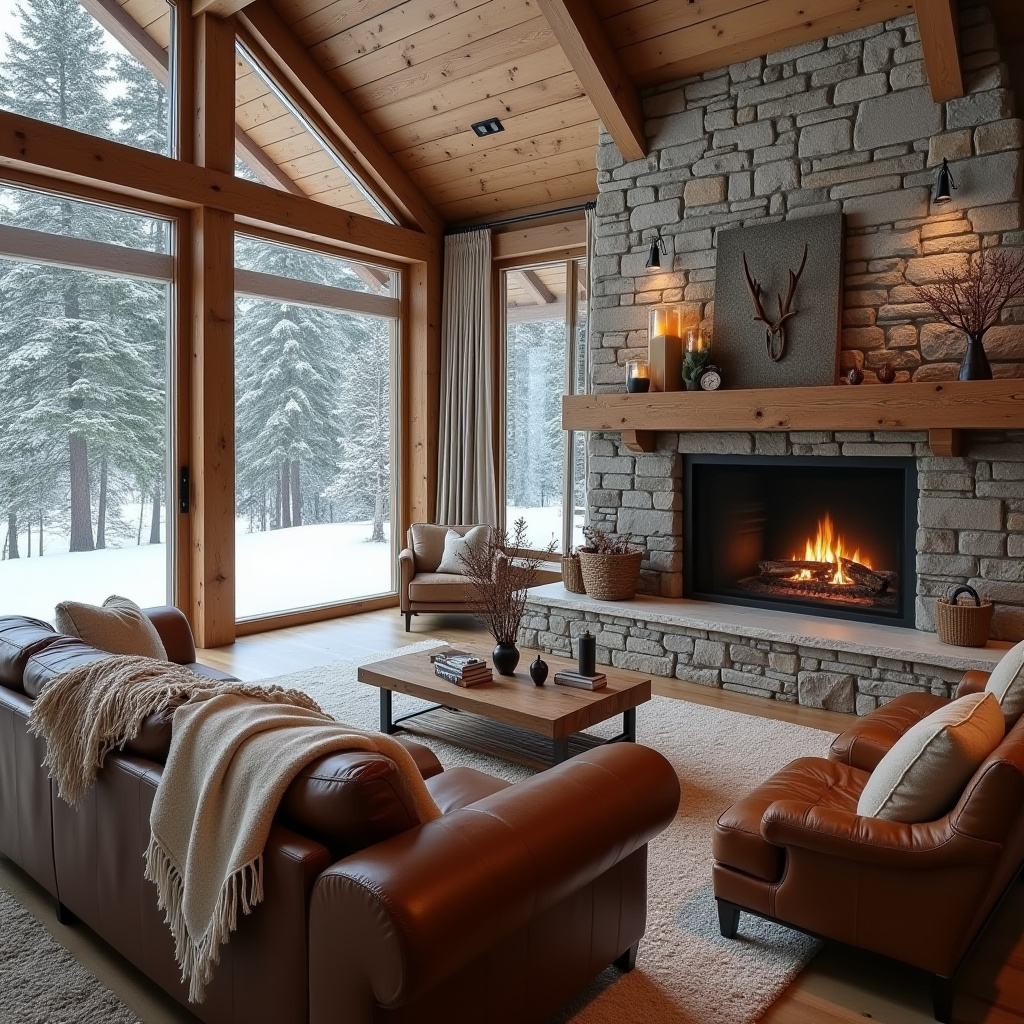 Mountain cabin living room