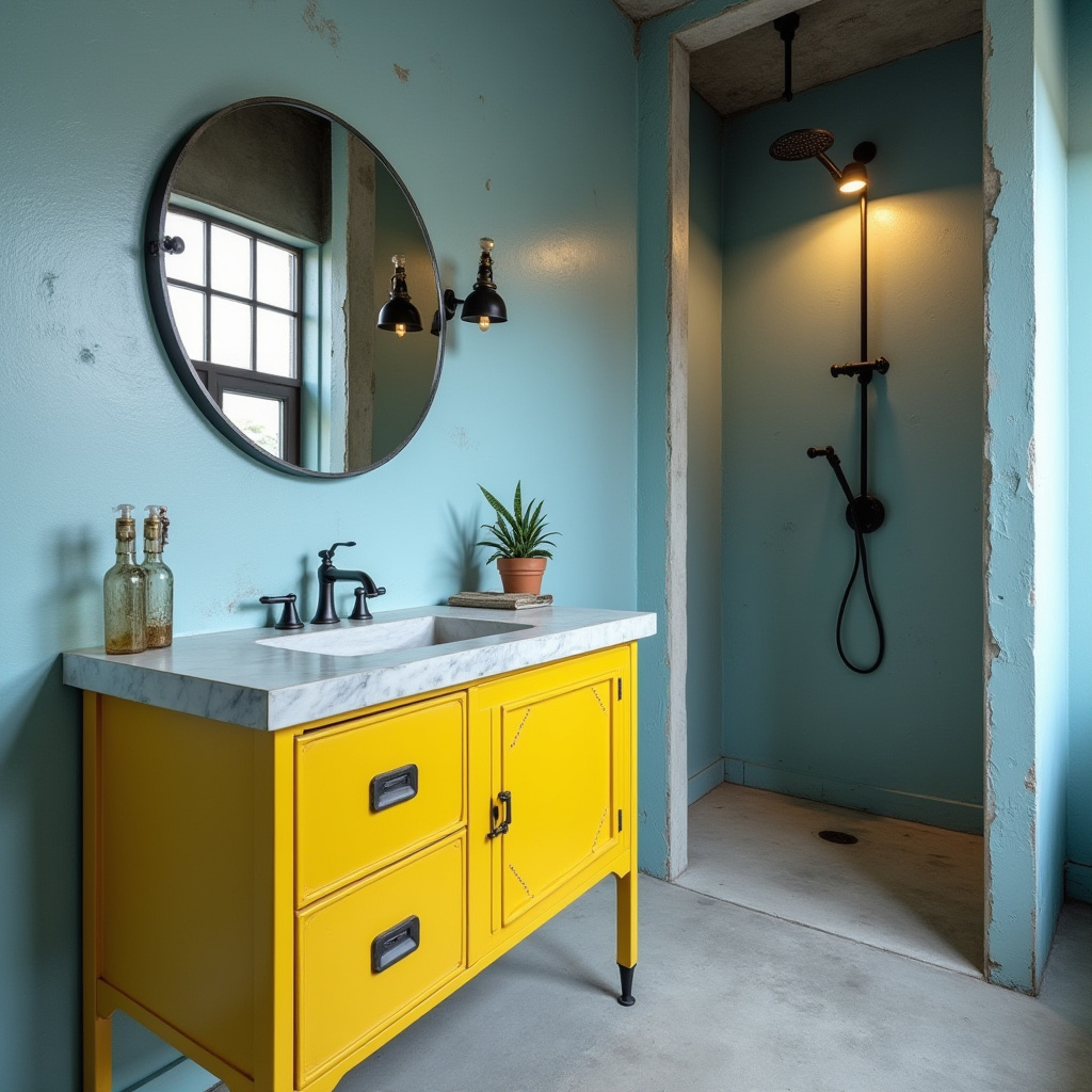 yellow and blue bathroom 28