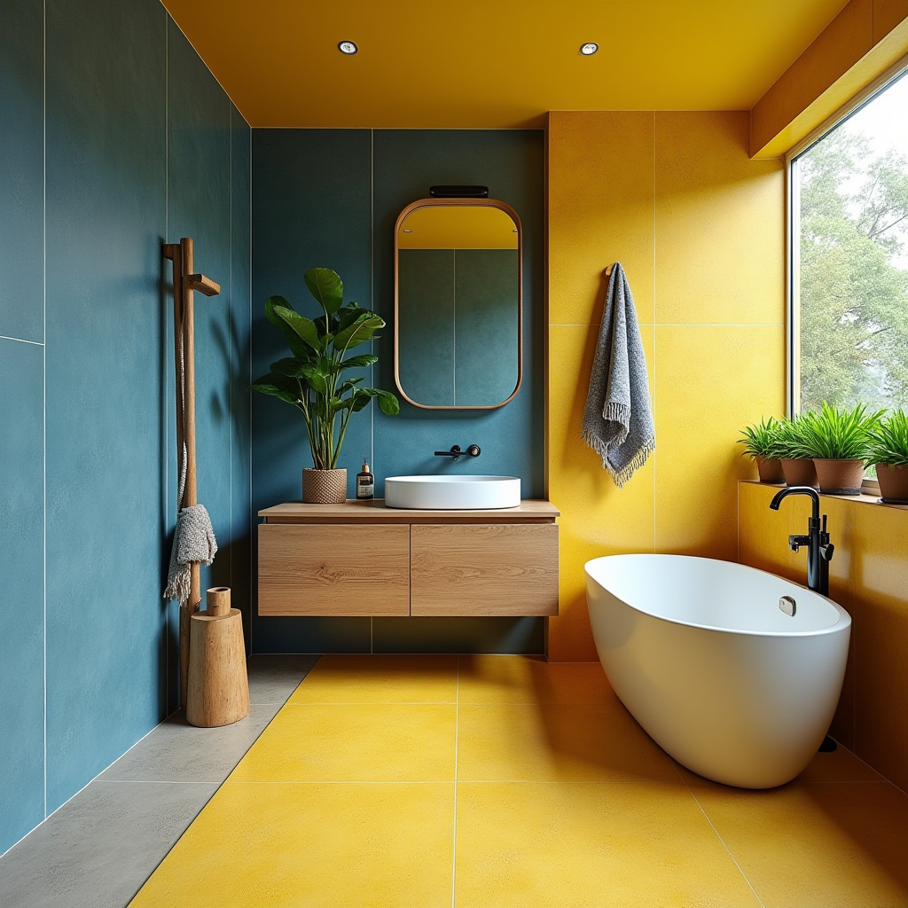 yellow and blue bathroom 33