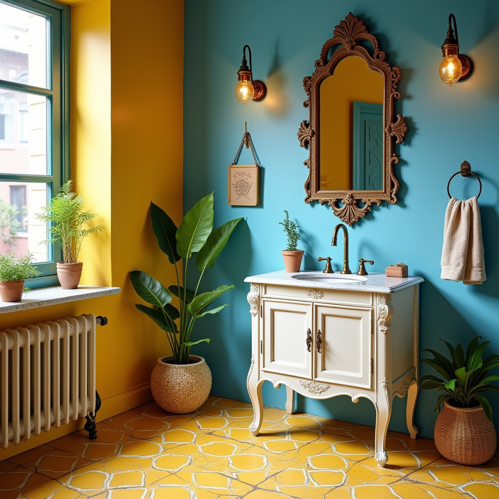 yellow and blue bathroom 32