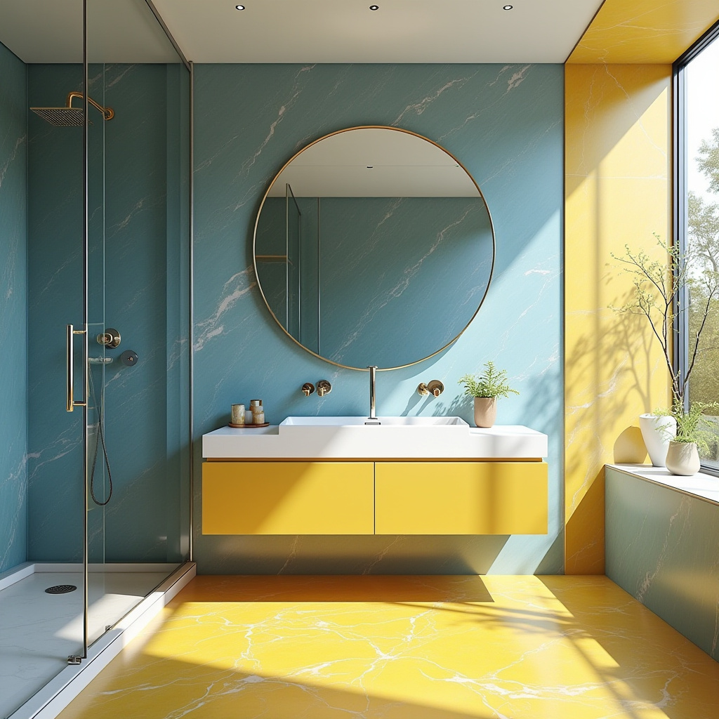 yellow and blue bathroom 38