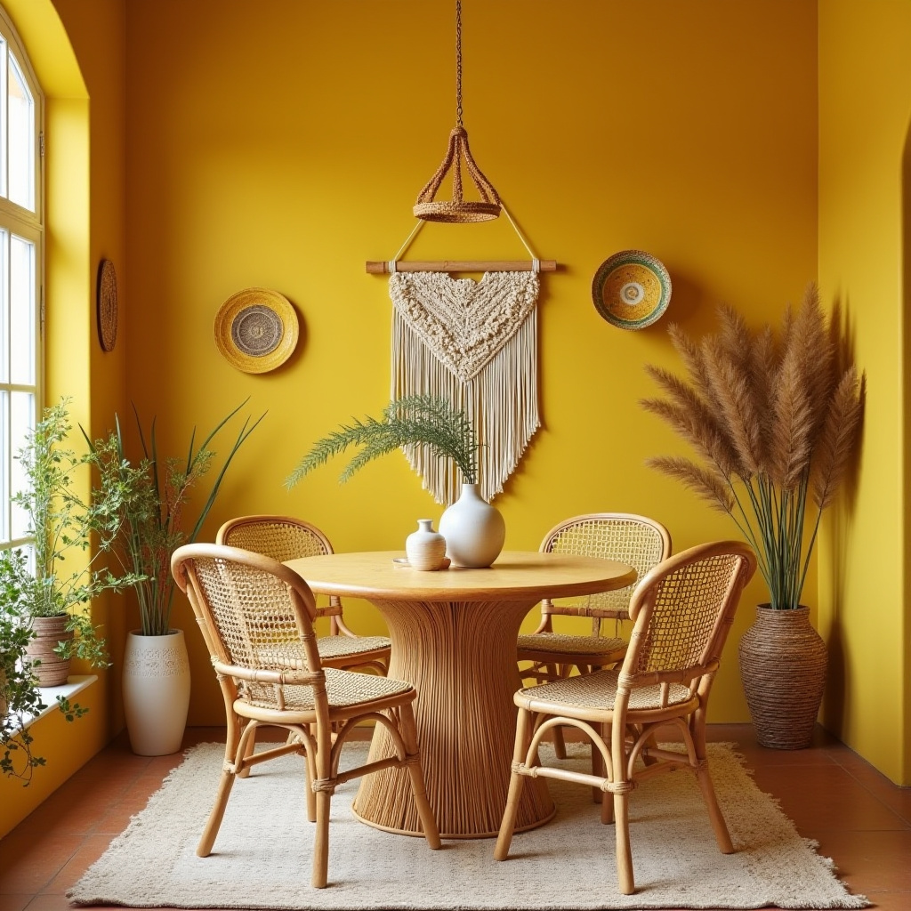 Bohemian yellow dining room