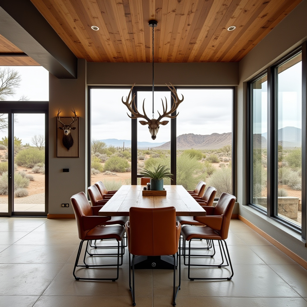 modern western dining room with sleek furniture