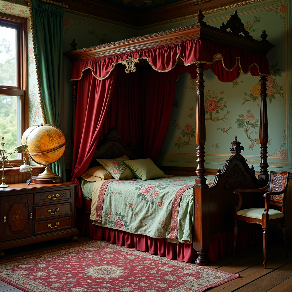 victorian kids room with botanical theme