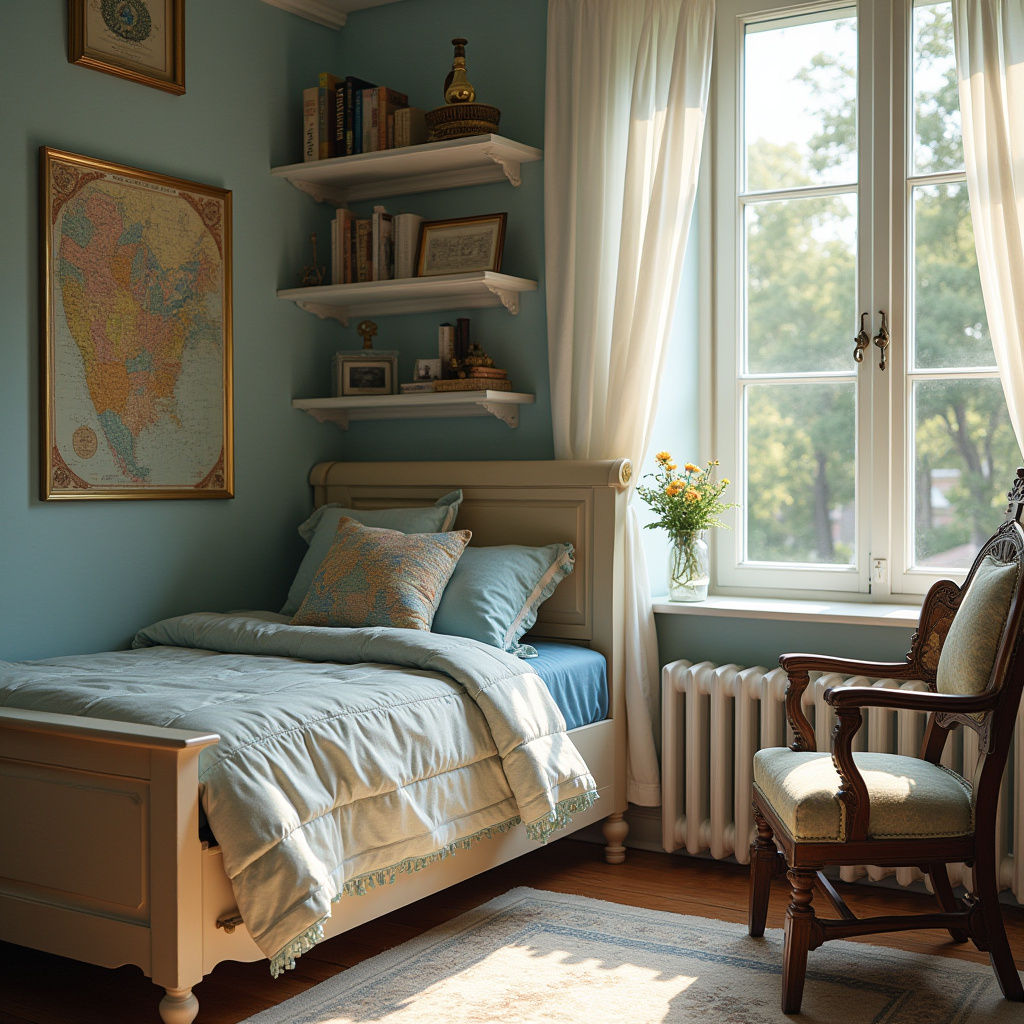victorian kids room with toy chest