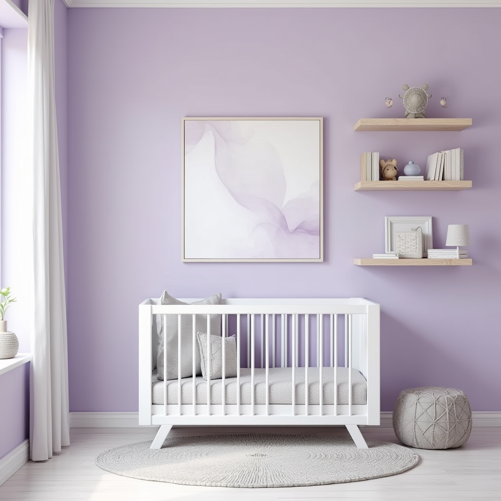 minimalist lavender nursery