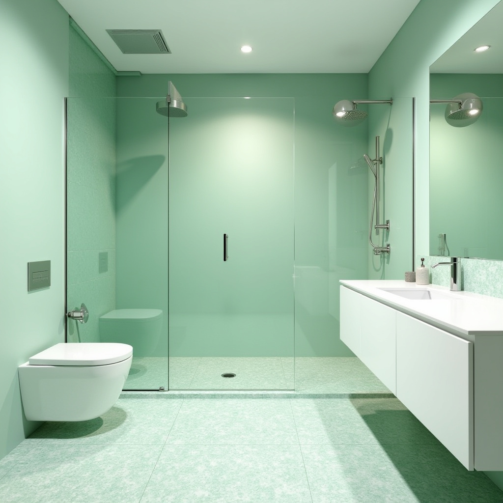 Mint Green Terrazzo Bathroom