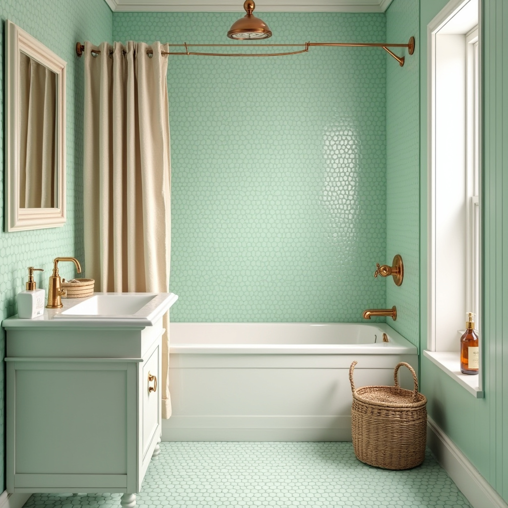 Seafoam Green Mosaic Bathroom