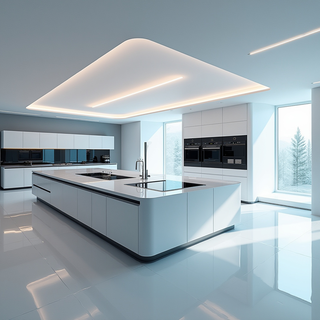 Futuristic Kitchen with Smart Technology