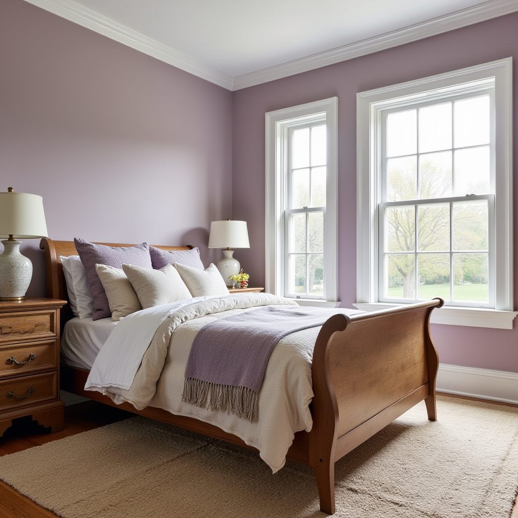 farmhouse bedroom paint colors dusty lavender