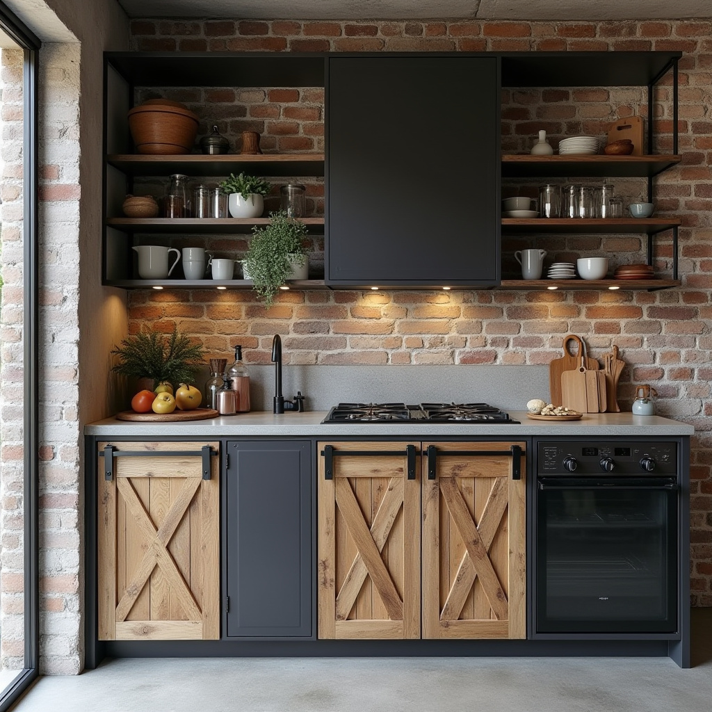 Rustic modern kitchen cabinets