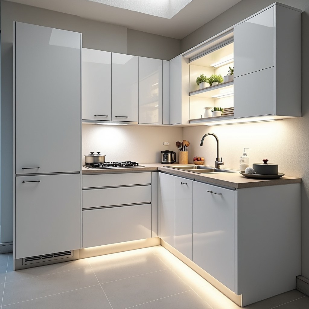 Tech-integrated kitchen cabinets