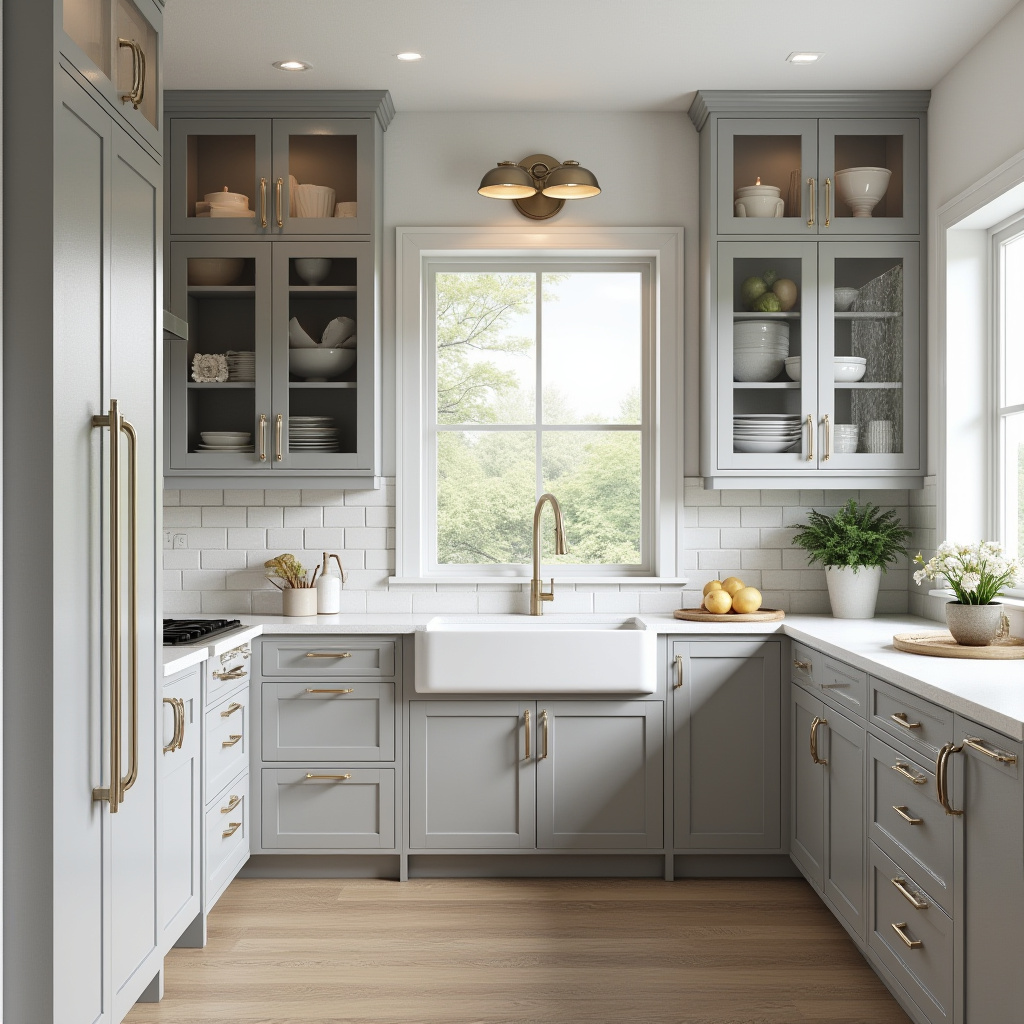 Transitional style kitchen cabinets
