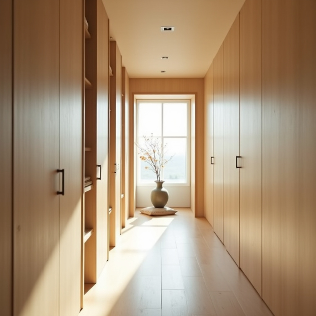 Japanese-inspired minimalist hallway