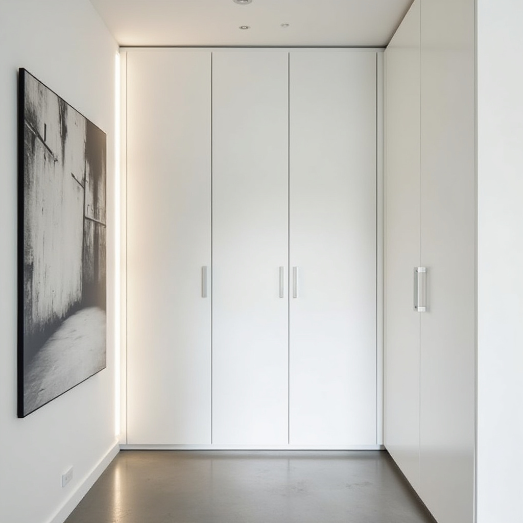 Minimalist white hallway