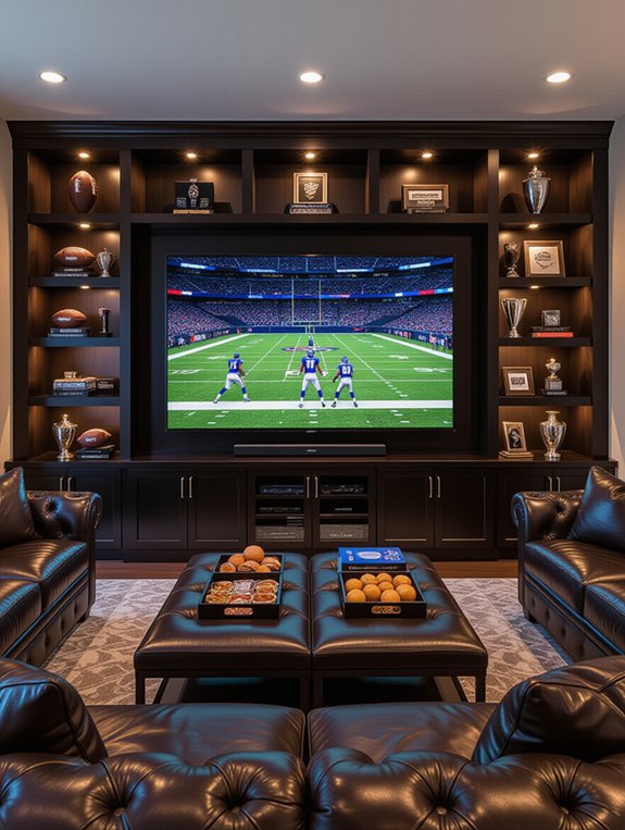 sports fan living room setup