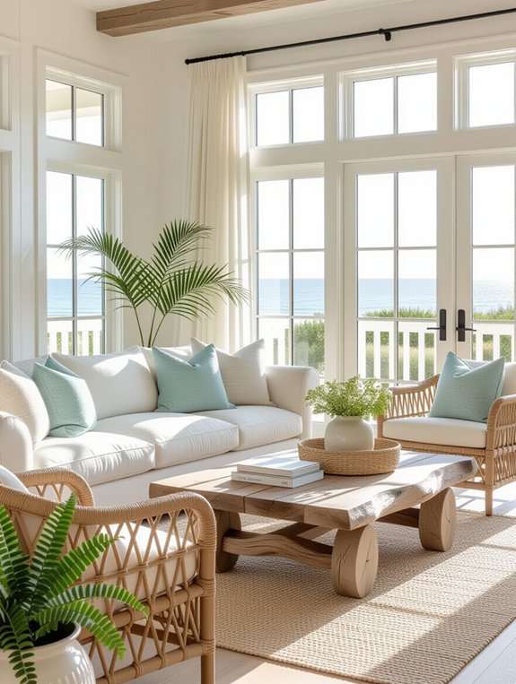 chic coastal living room design