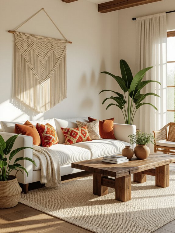 refined bohemian living room