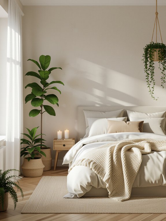 natural elements in bedroom