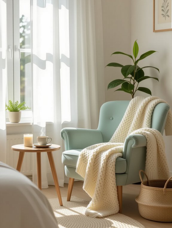 relaxation corner in bedroom