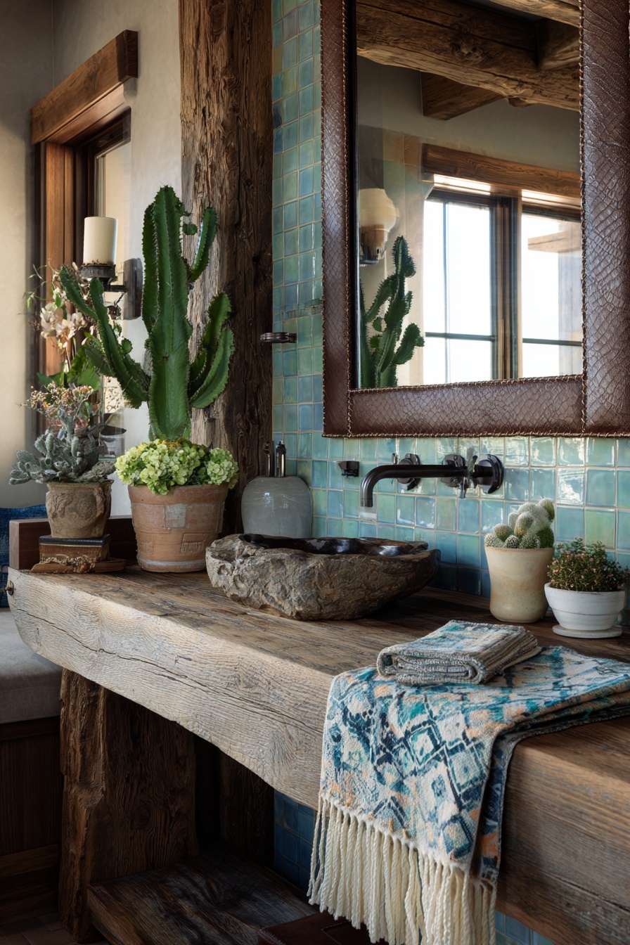 Leather Framed Mirror