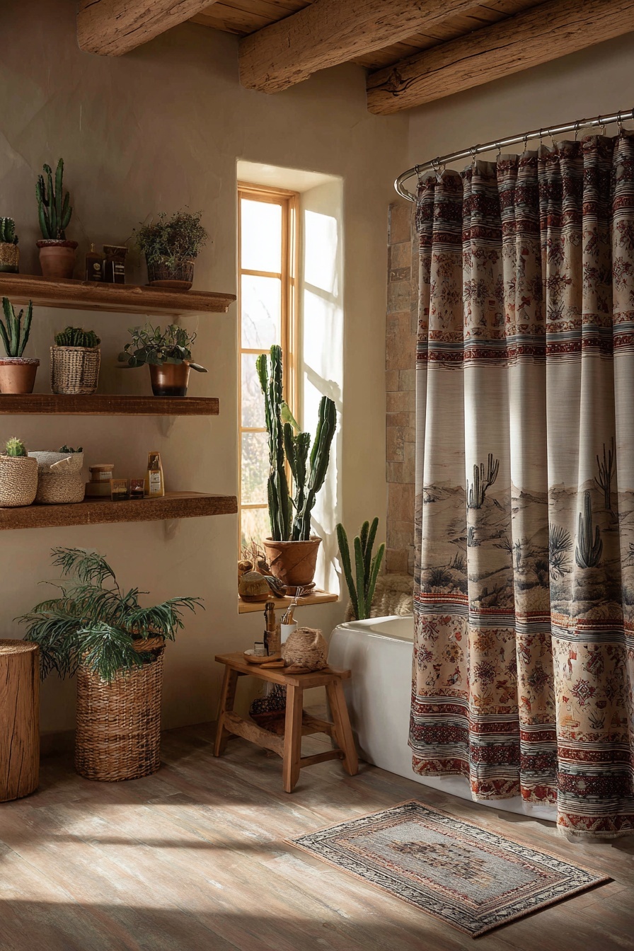 Western-Inspired Shower Curtain