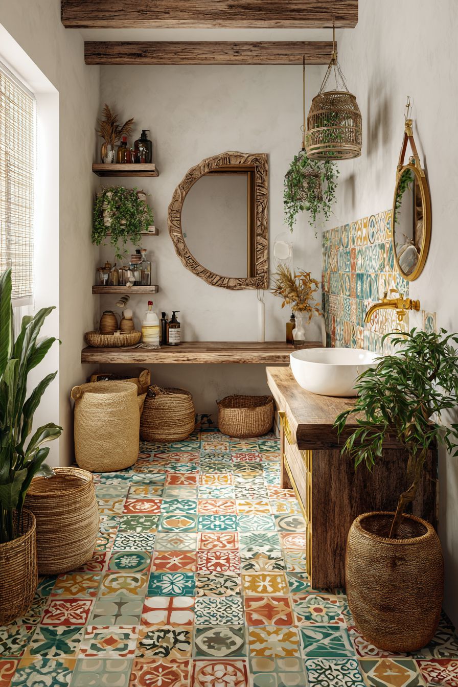 Refresh Floors with Patchwork Tile Stickers