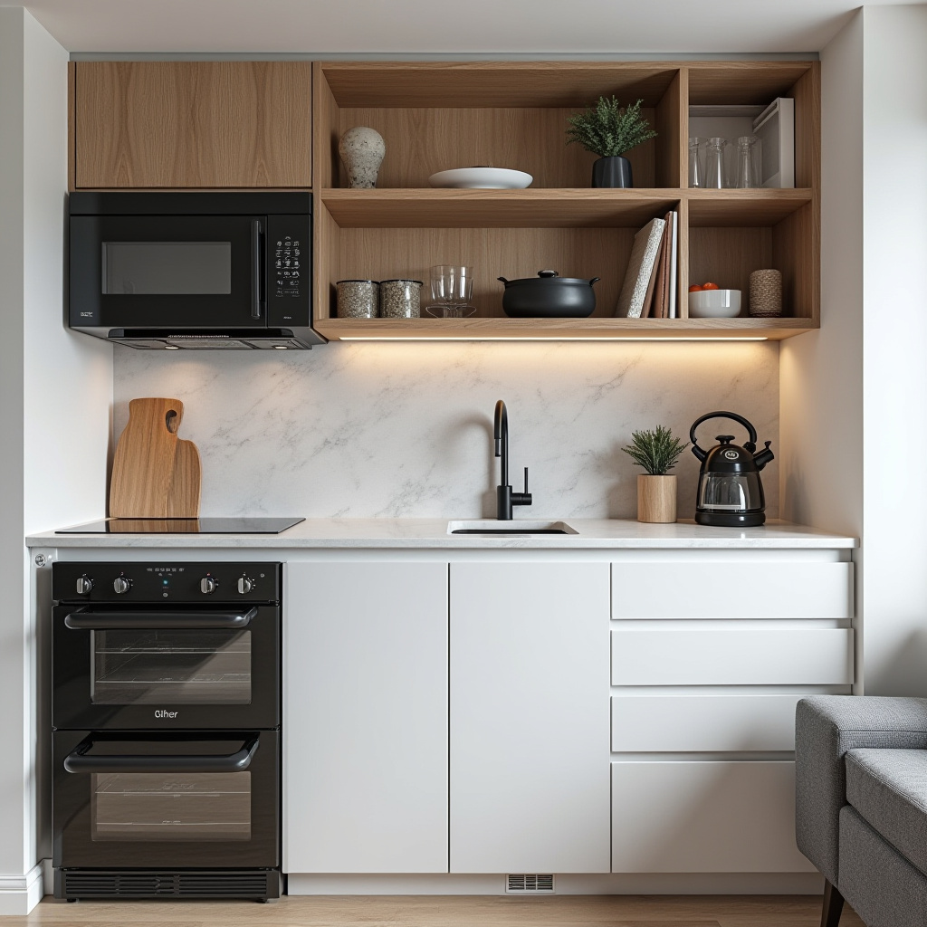 compact basement kitchen design