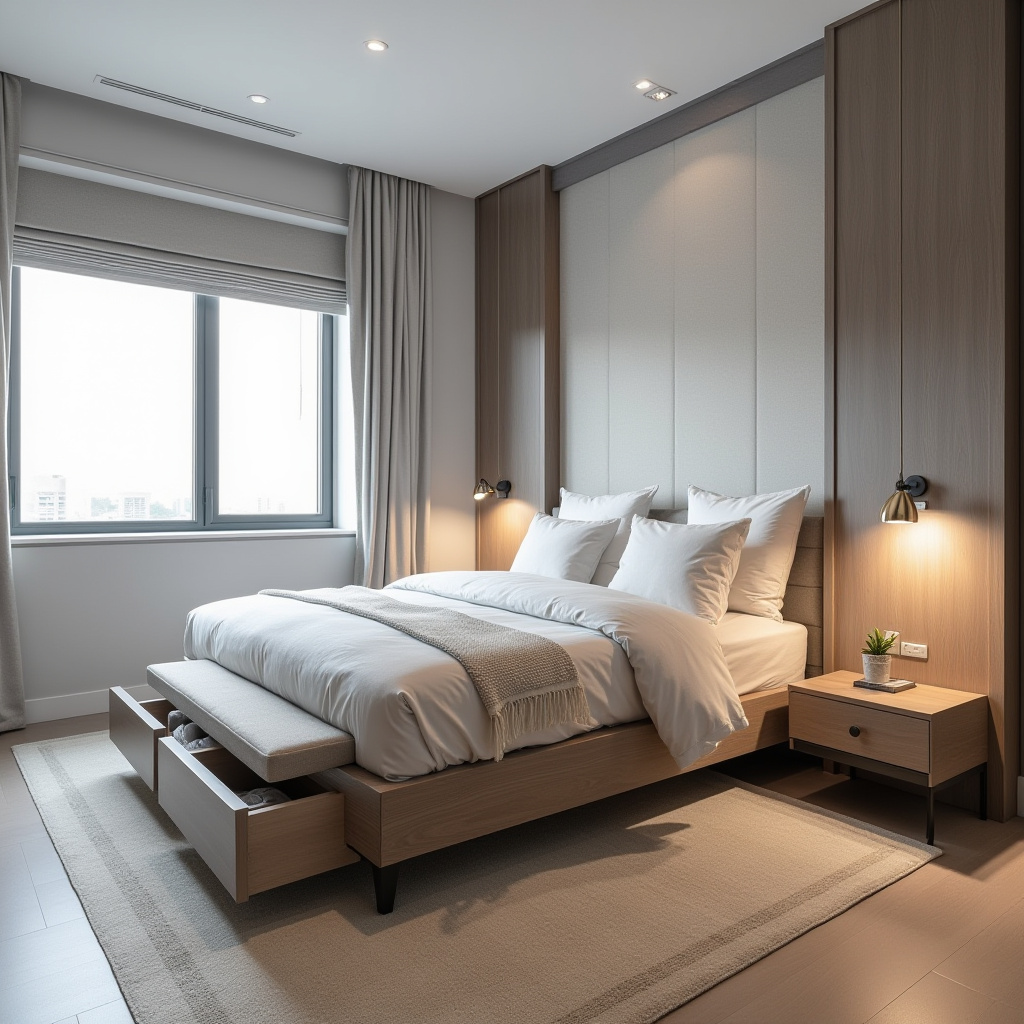 modern compact bedroom