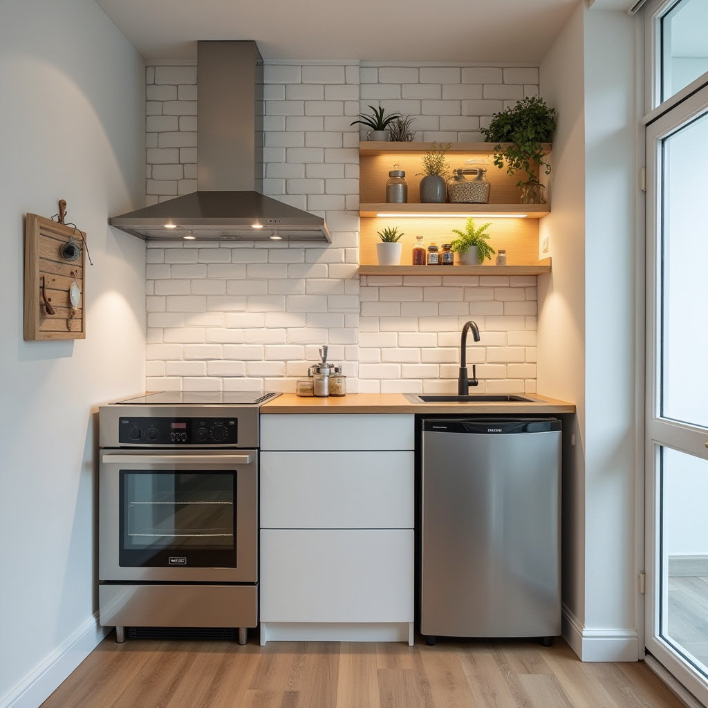 compact basement kitchenette