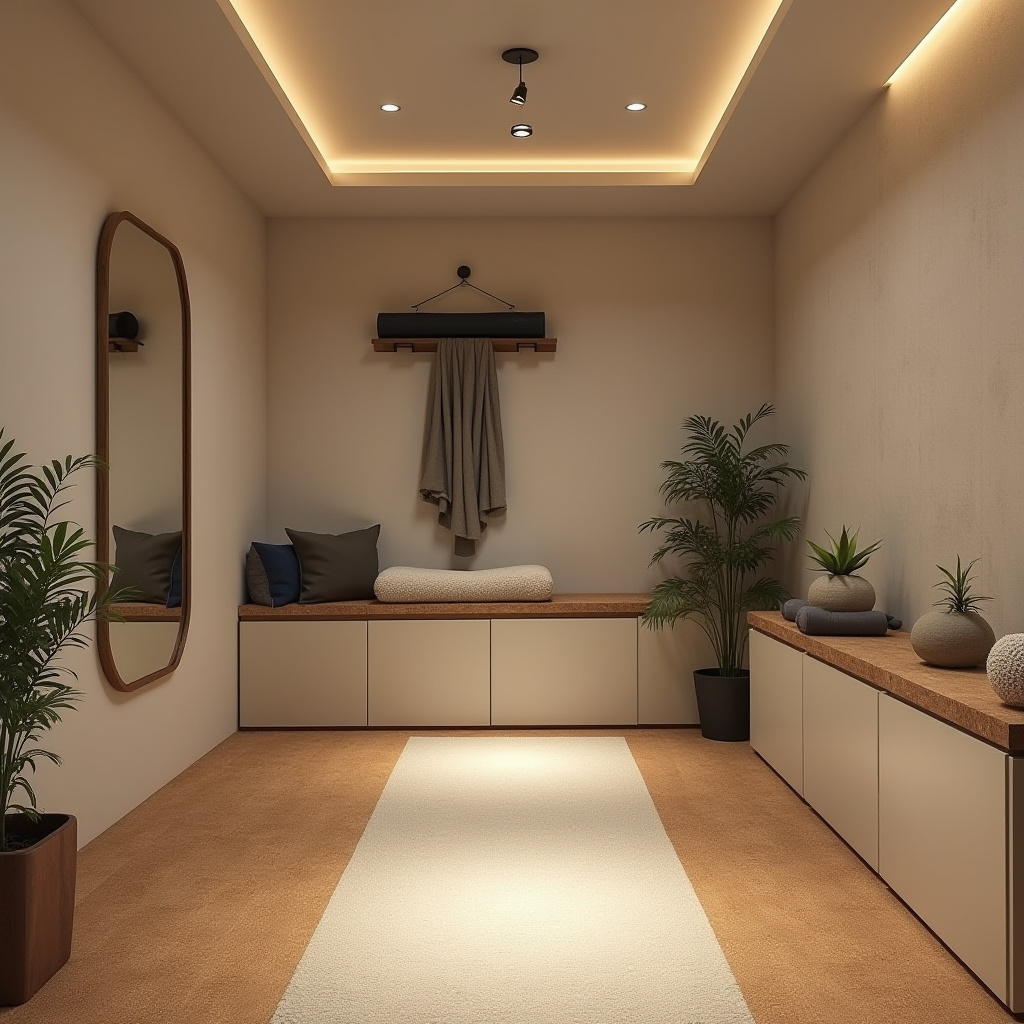 calming basement meditation room