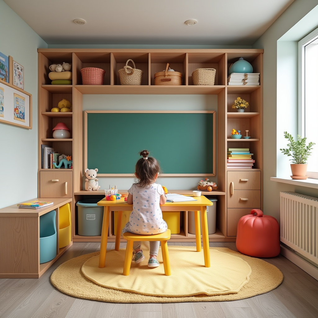 functional kids study and play space