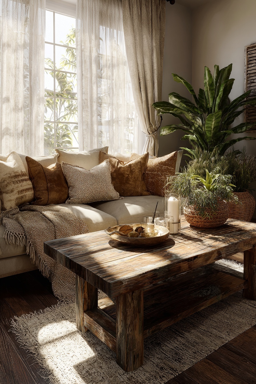 Add Character with Weathered Wooden Furniture