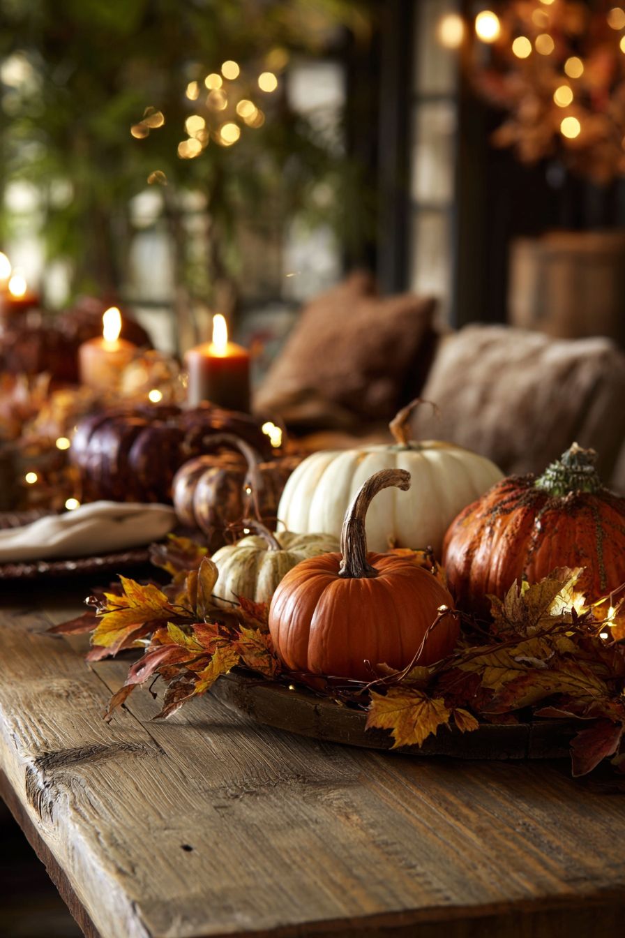 Mini Pumpkin Arrangements as Centerpieces