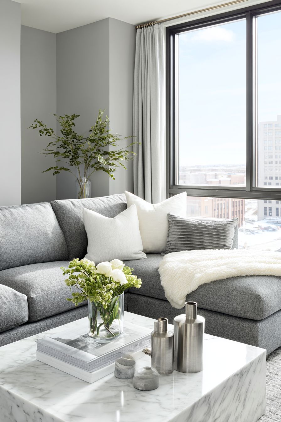 Simple Gray and White Contrast Walls