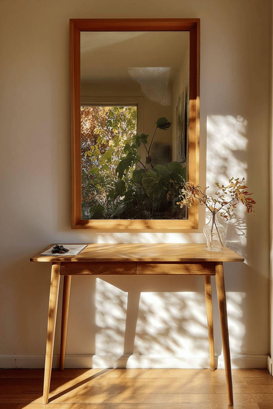 Mirrors creating depth in a small living room