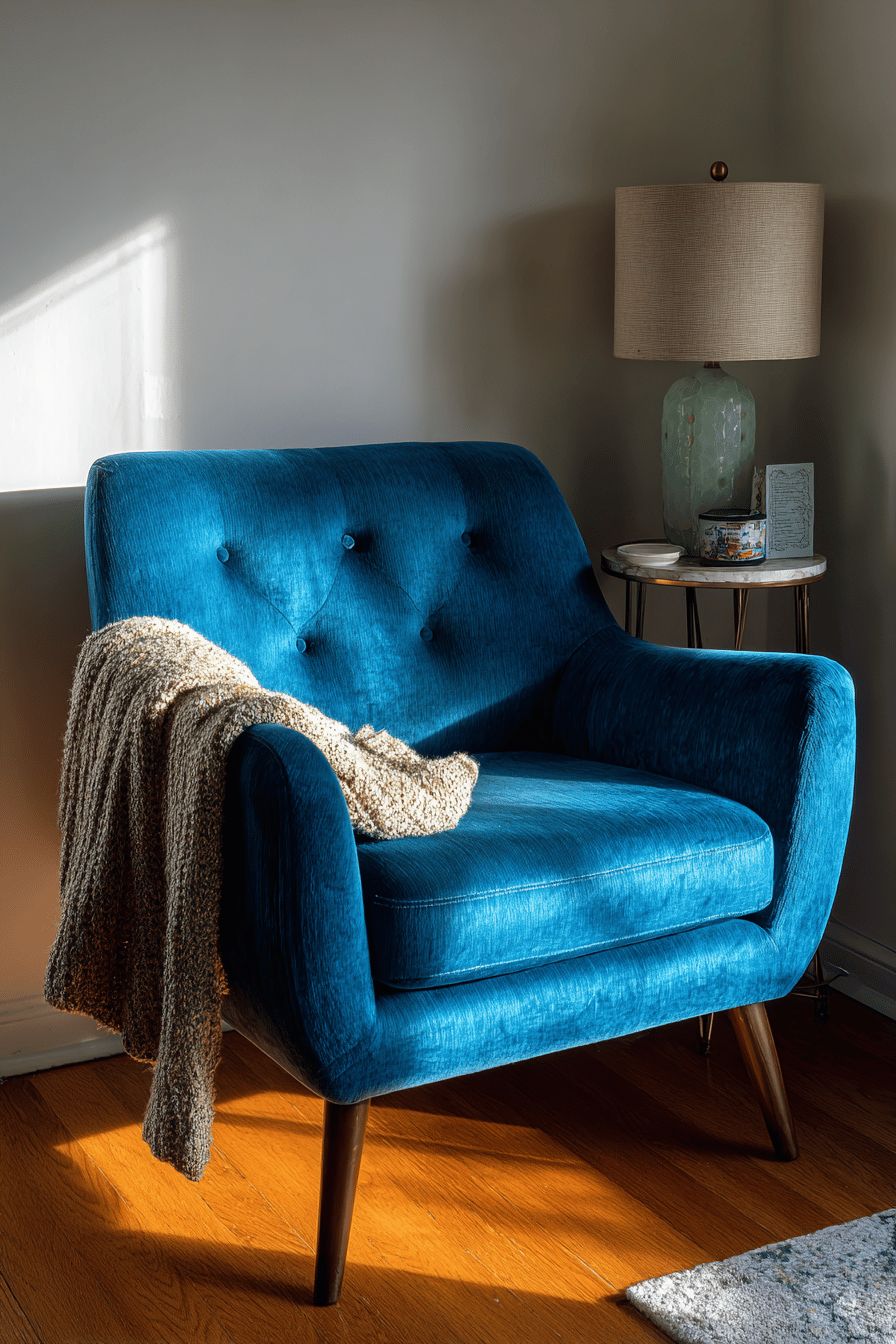 Cozy reading nook in a small living room