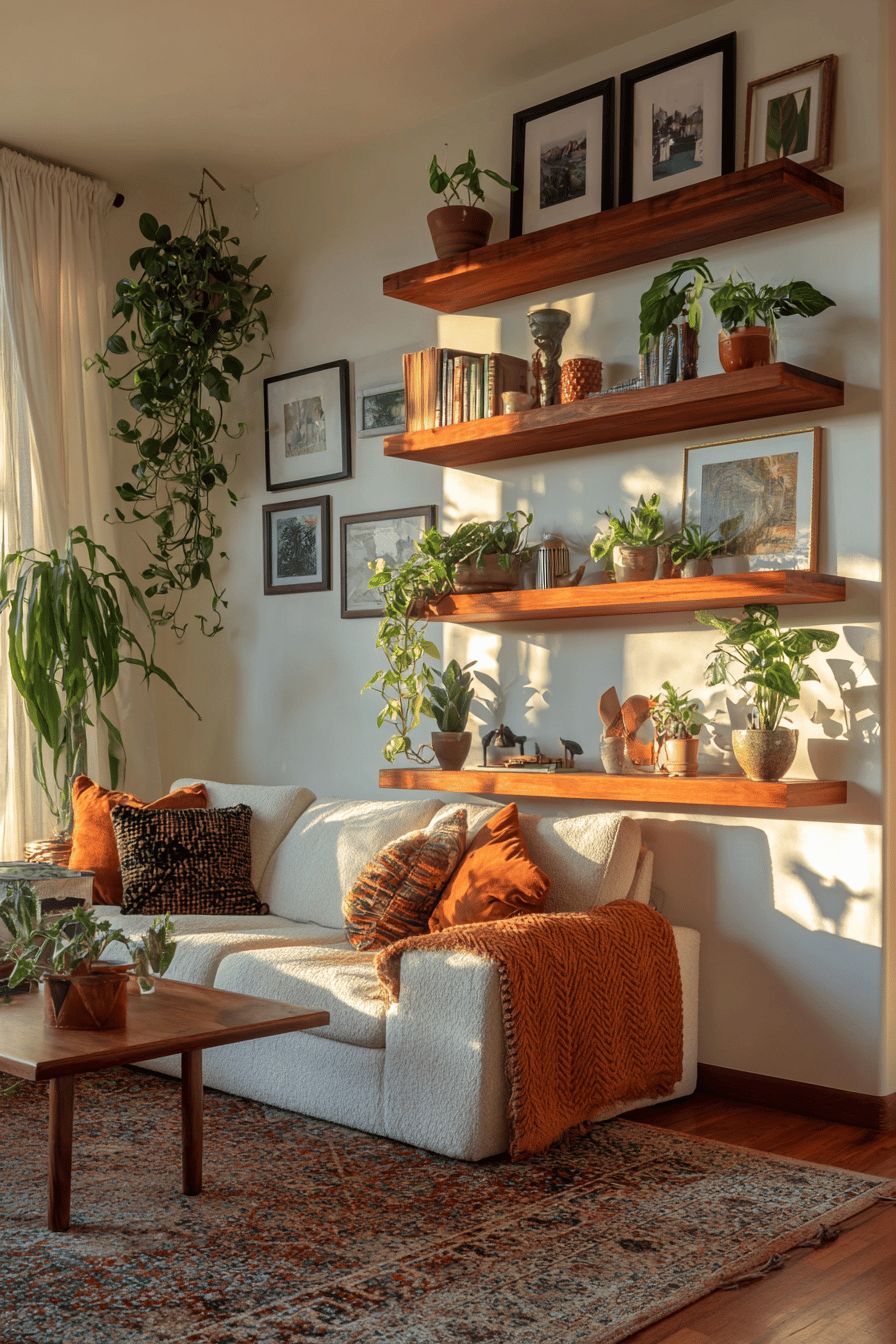 Mahogany Floating Shelves