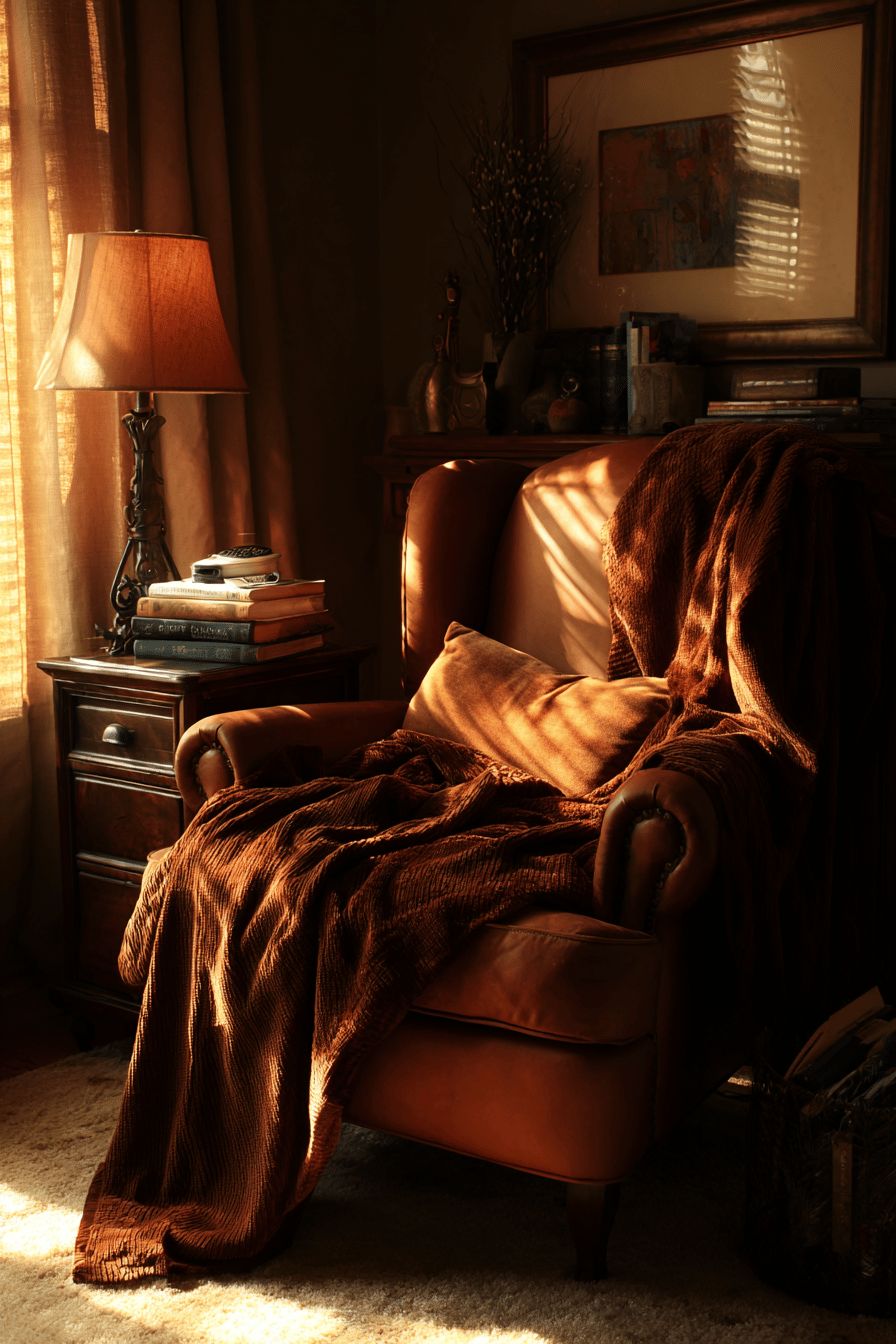 Chocolate Brown Throws in Cozy Nook