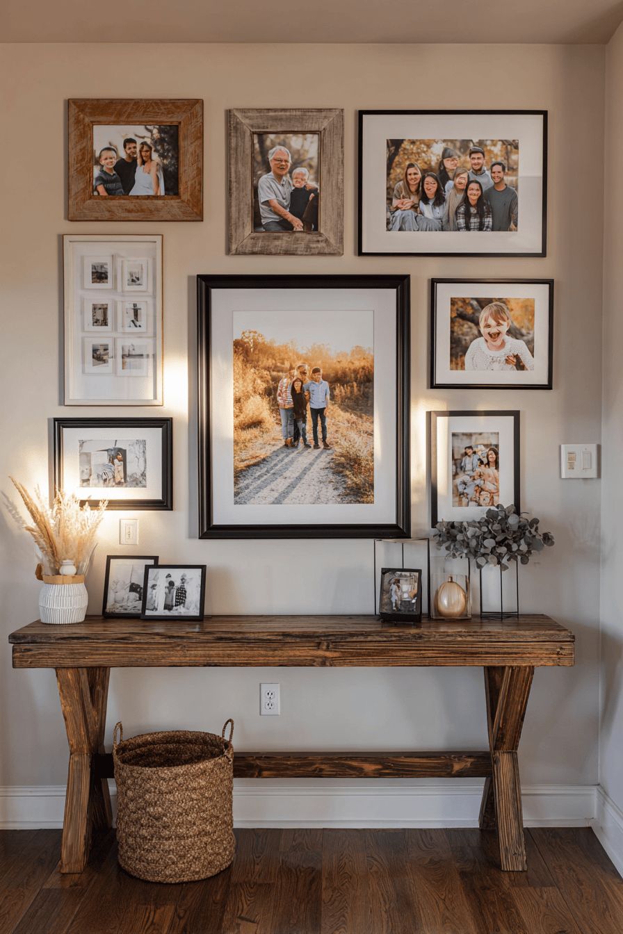 Gallery Wall with Family Portraits