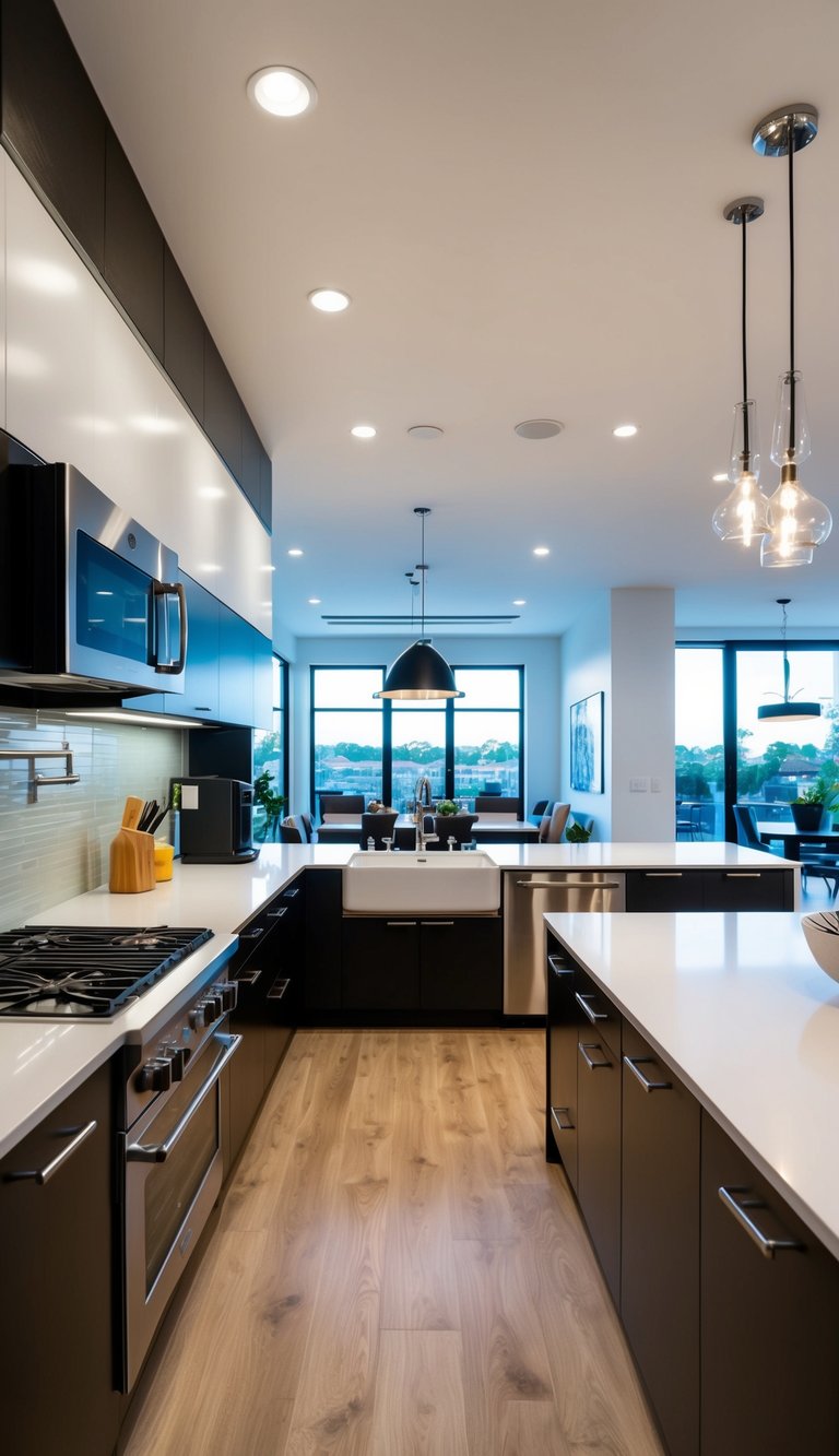 Spacious kitchen with open layout connecting to living areas