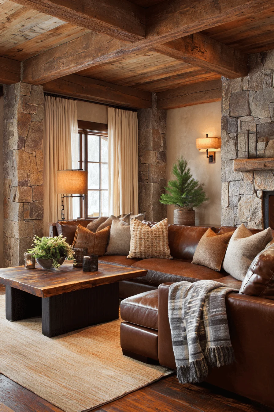 ranch living room inspiration with cream linen curtains and natural light showcasing comfortable room design elements