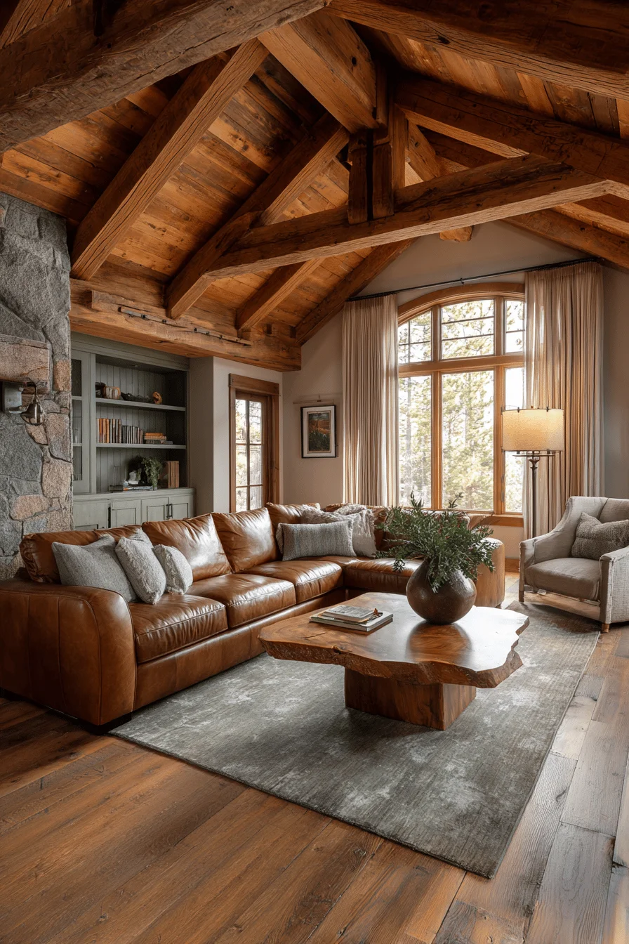 ranch living room shelves with sage green builtin cabinetry showcasing dream house design and ranch house living room styling