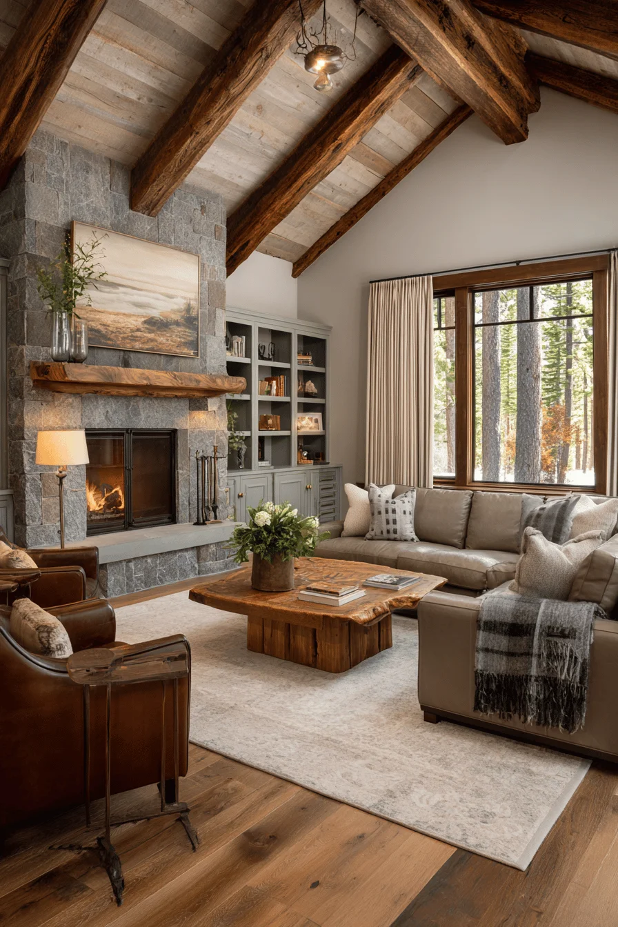 cosy living room ideas with warm taupe sectional featuring aesthetic room decor and ranch style living room elements
