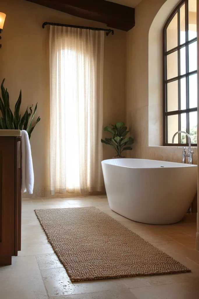 Italian bathroom with heated towel rack and bidet